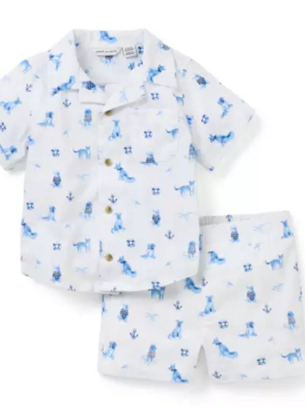 $59 NEW Janie and Jack French Bulldog Set Beach The Cabbana Short Shirt 18-24 m